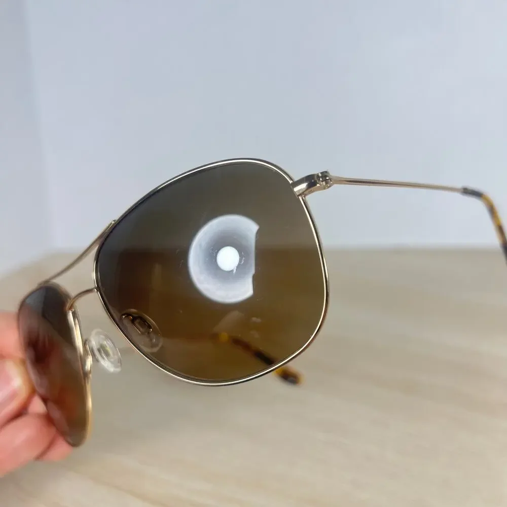 Maui Jim Cliff House MJ-247-16 Titanium Silver Sunglasses 59-15-120 Gold Aviator